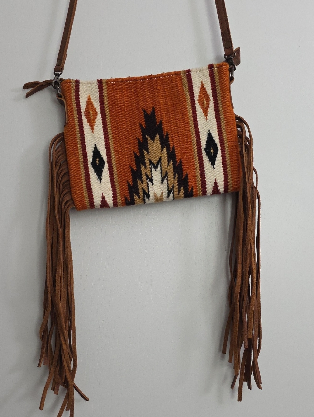 American Darling Fringed Southwestern Crossbody Bag in Rust - Picture 2 of 6